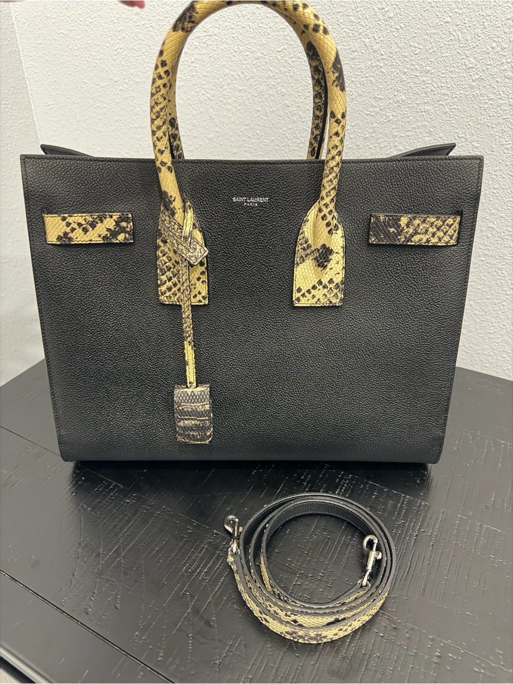 Saint Laurent Sac De Jour Python bag